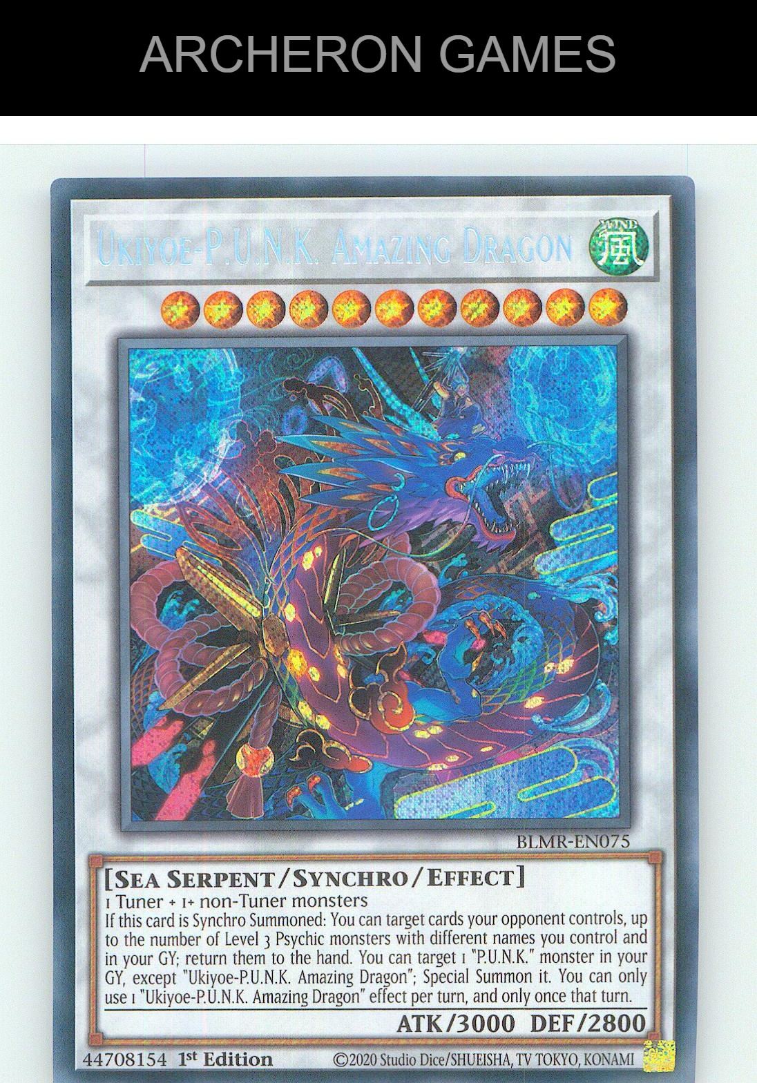 Ukiyoe-P.U.N.K. Amazing Dragon SEC YUGIOH Card 1st Edition