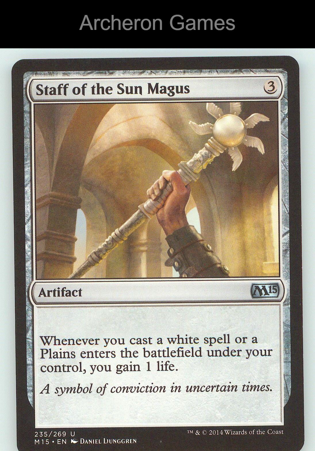 Staff of the Sun Magus M15 235 UC MTG Card NM/EX+