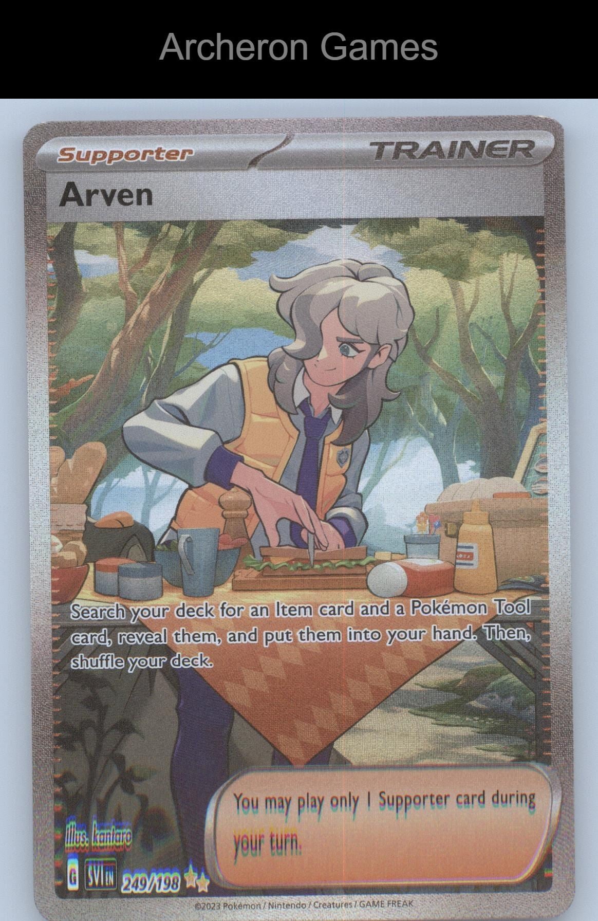 Pokemon Card Arven SVI 249/198 Special Illustration Rare Scarlet & Violet Holo