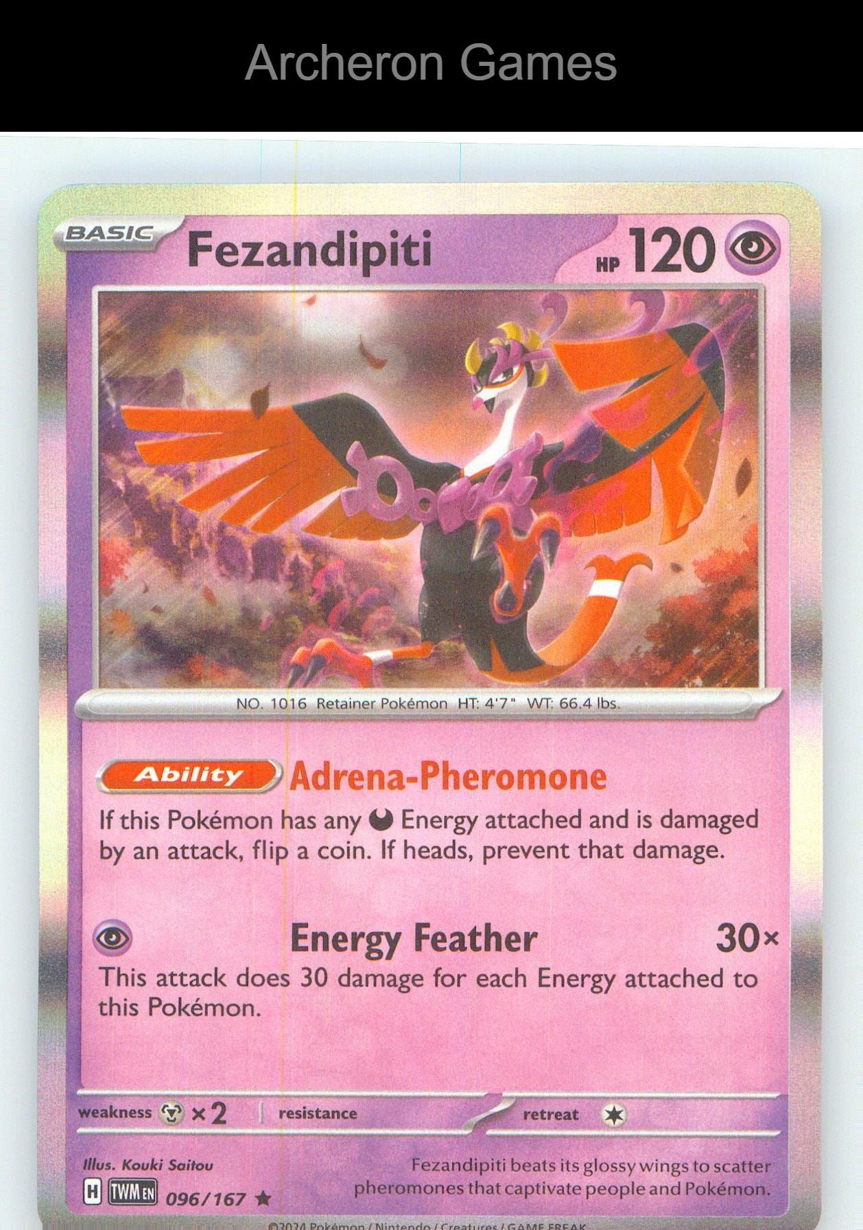 Pokemon Card Fezandipiti TWM 096/167 R Twilight Masquerade Holo