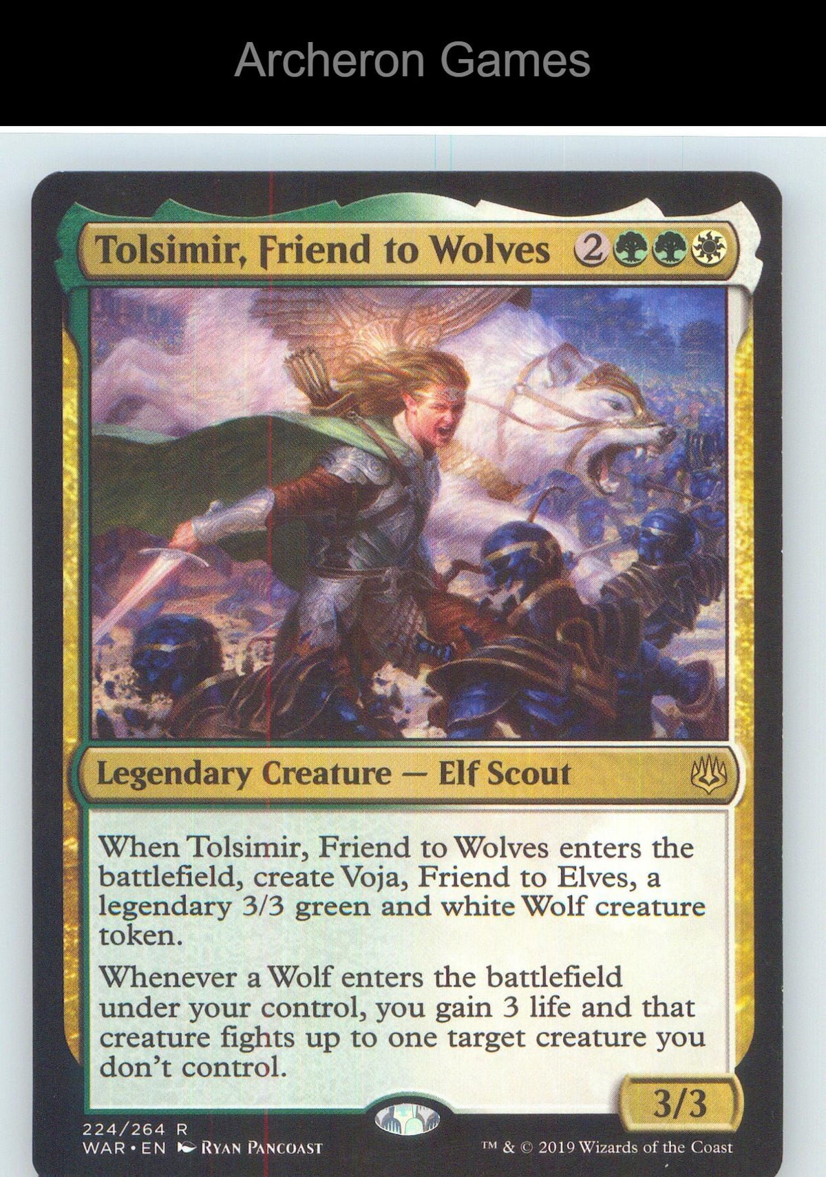 Tolsimir, Friend to Wolves WAR 224 R MTG Card NM/EX+