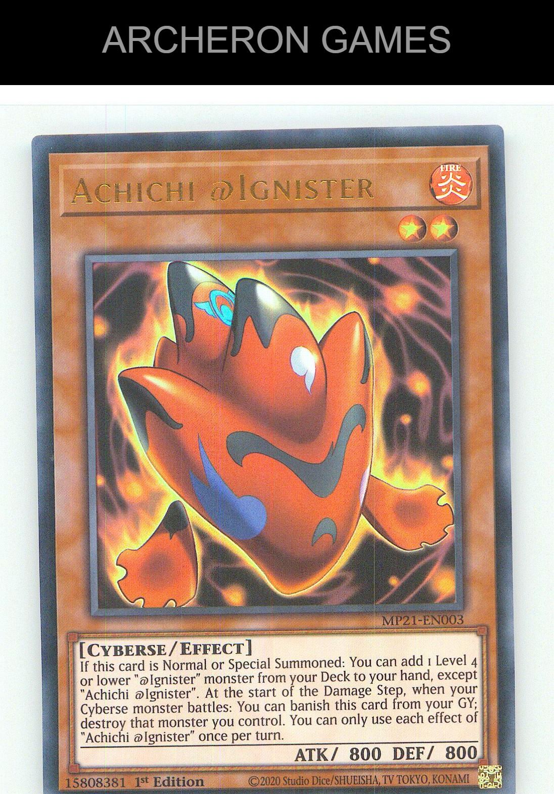 Achichi @Ignister Ultra Rare YUGIOH Card 1st Edition