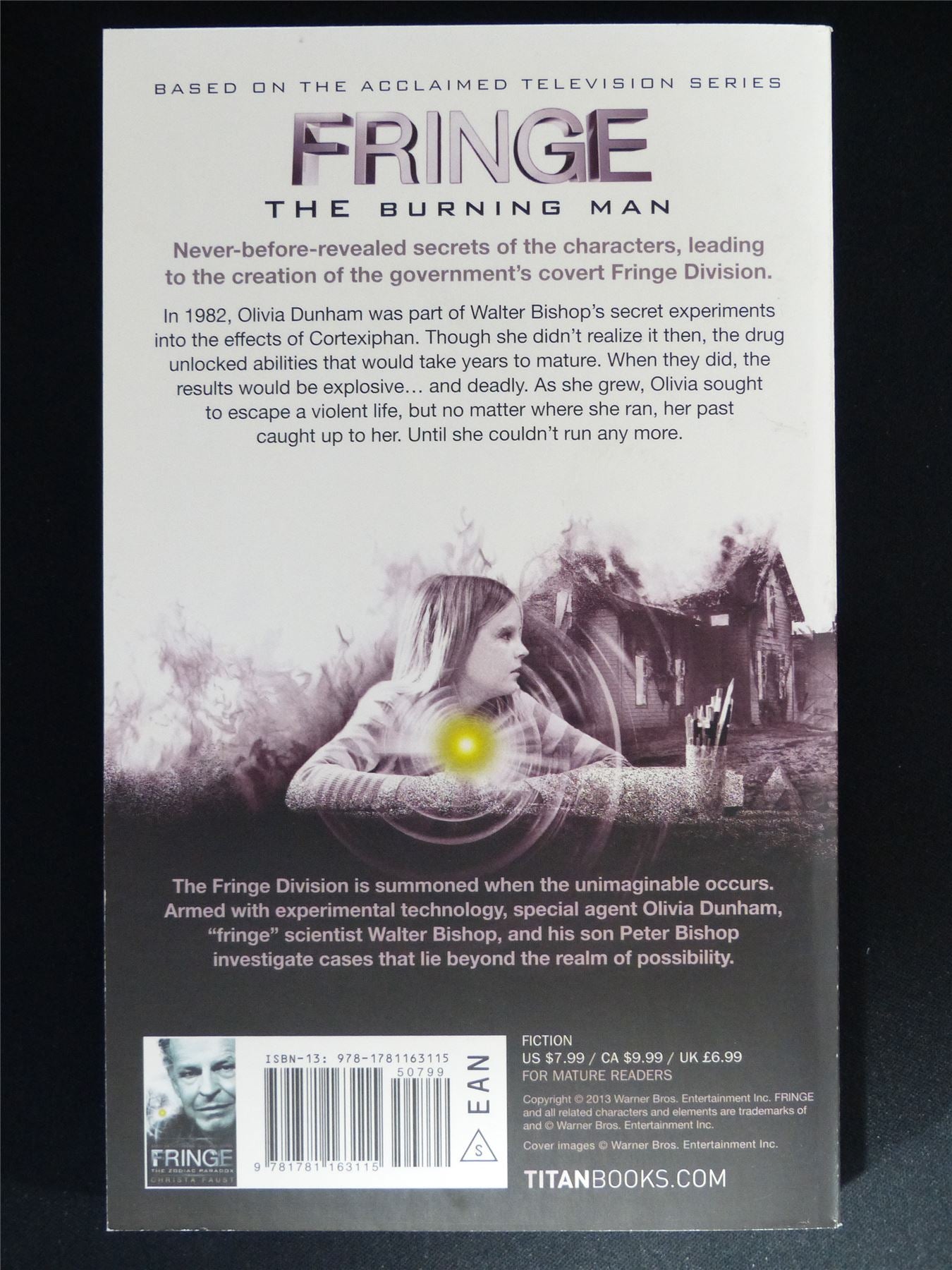 Fringe The Burning Man - Titan Novel Book Softback #6K