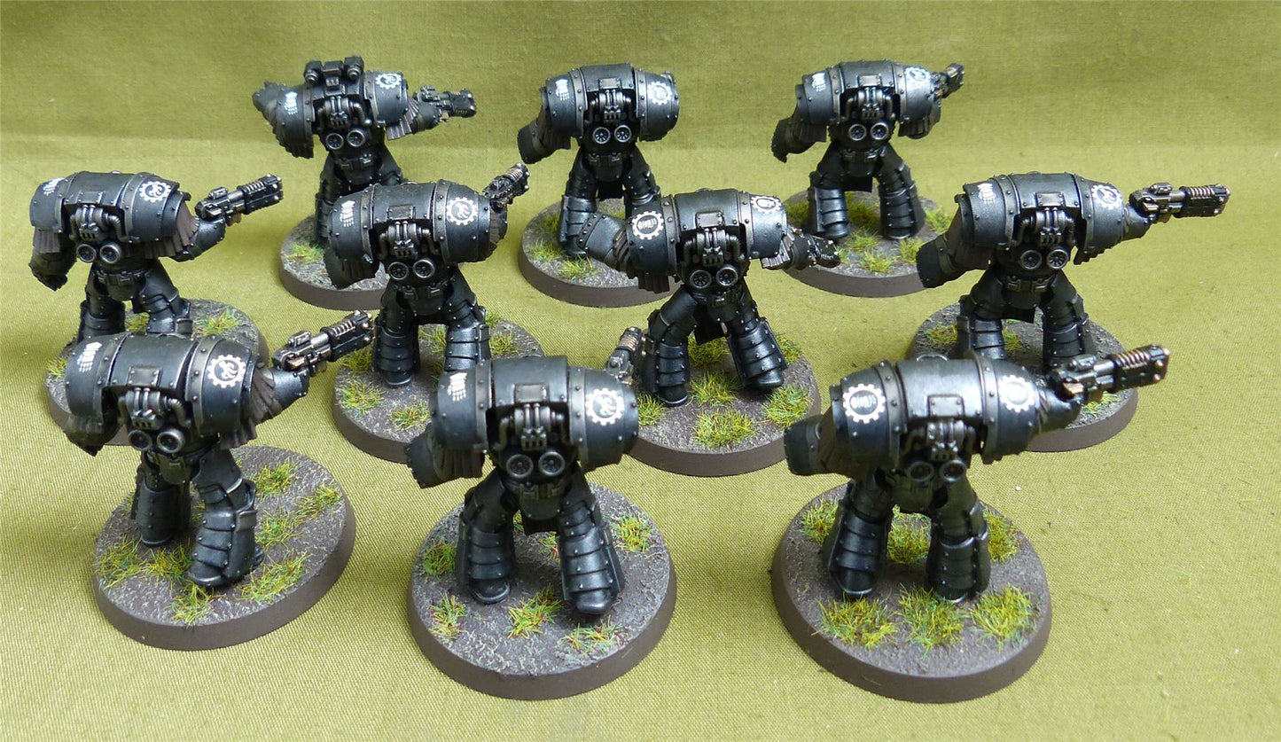 Legion Cataphractii Terminator Squad painted - Iron Hands - Warhammer Horus Heresy #2Q7