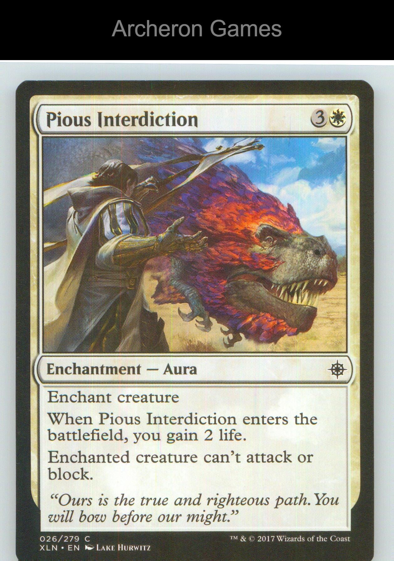 Pious Interdiction XLN 26 C MTG Card NM/EX+