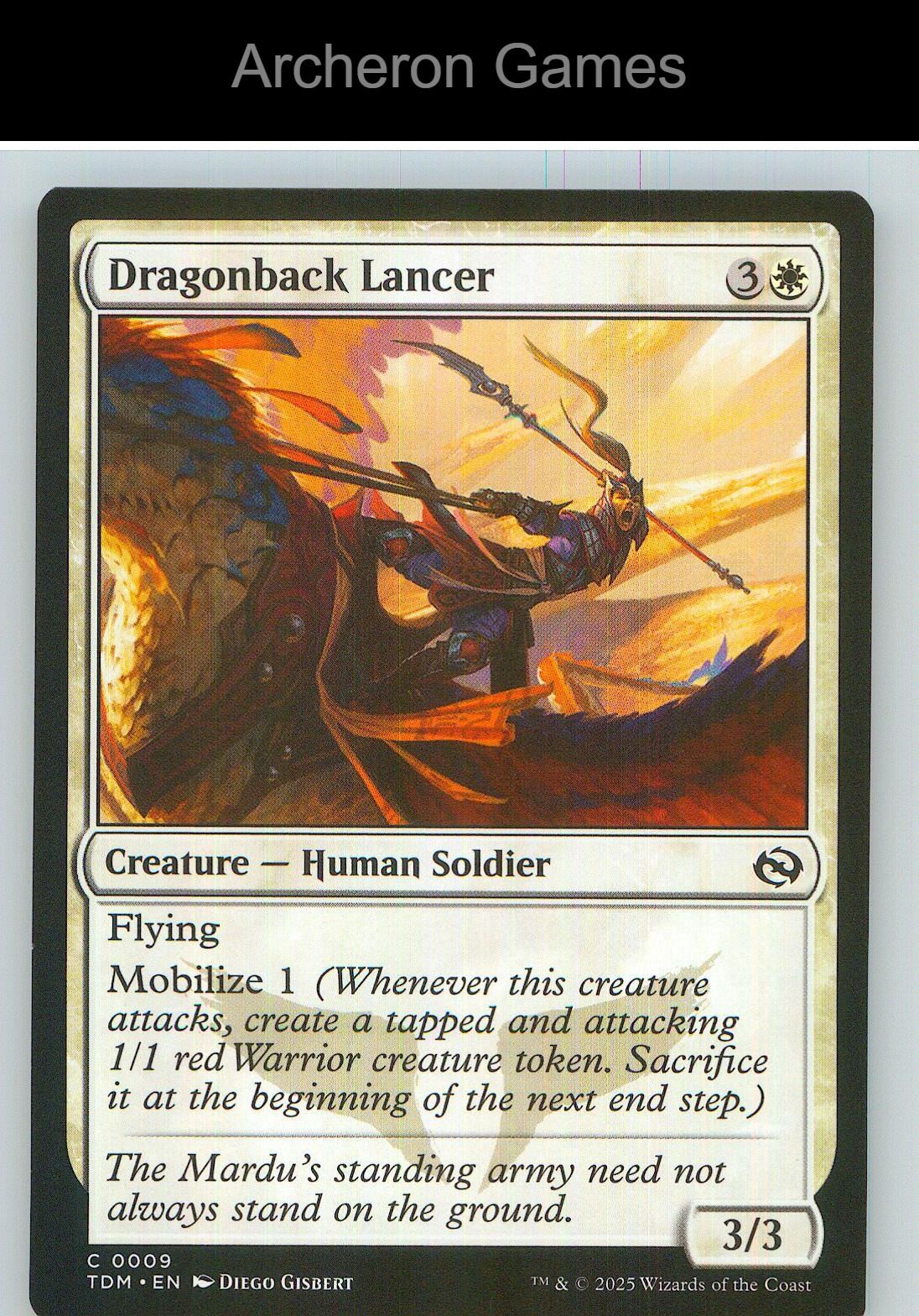 Dragonback Lancer TDM 9 C MTG Card NM/EX+