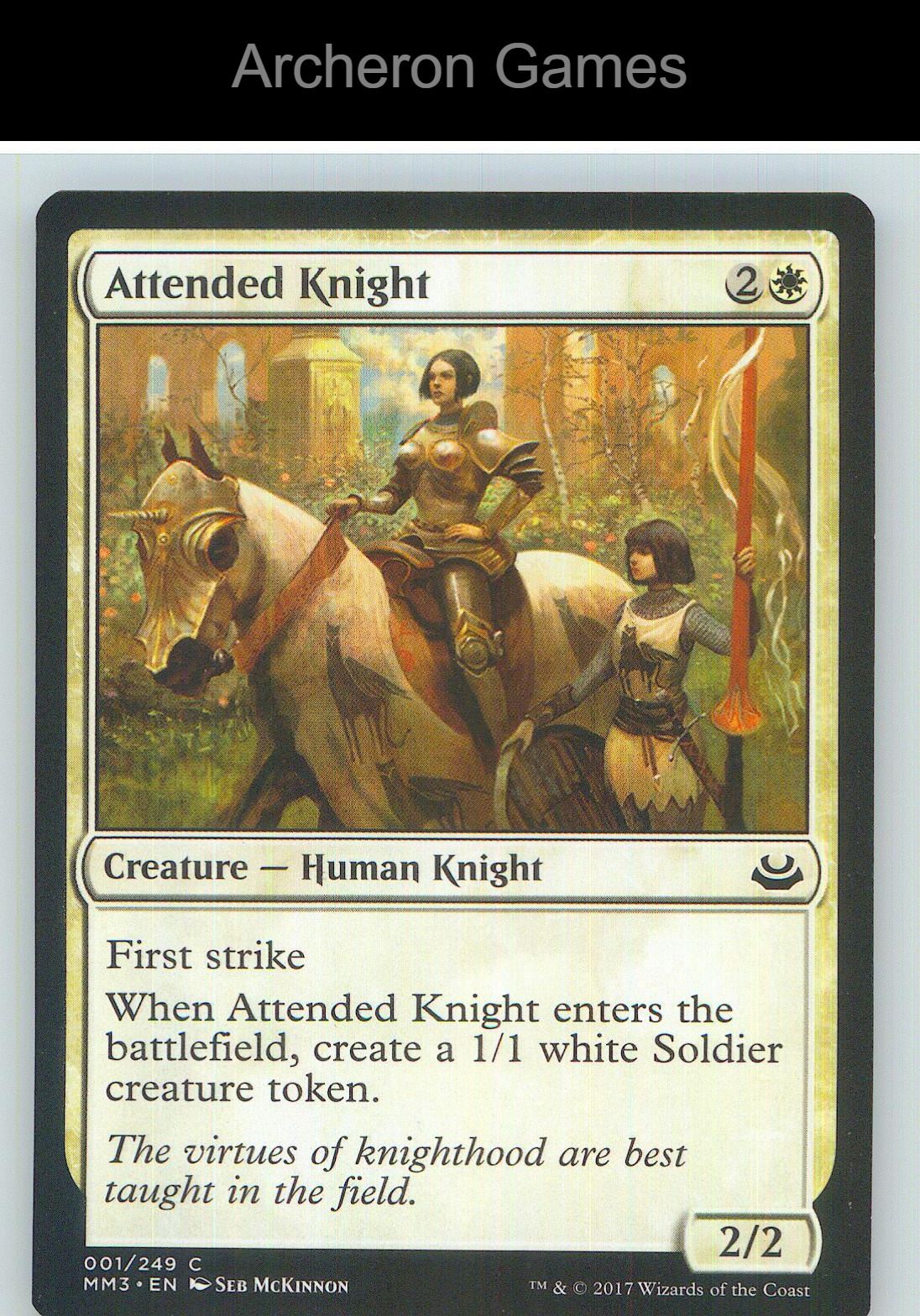 Attended Knight MM3 1 C MTG Card NM/EX+