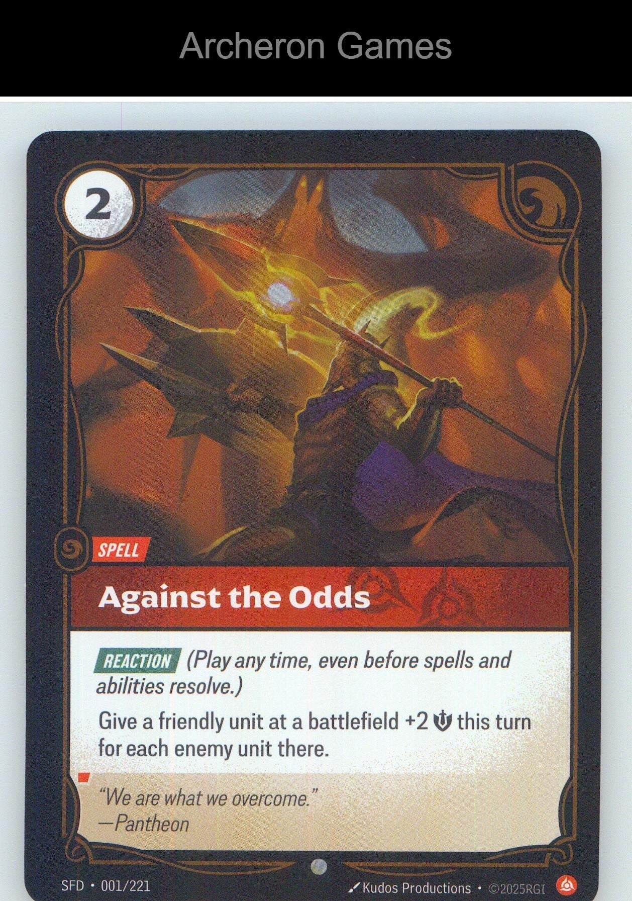 Against the Odds SFD 001/221 C Spiritforged Riftbound Card
