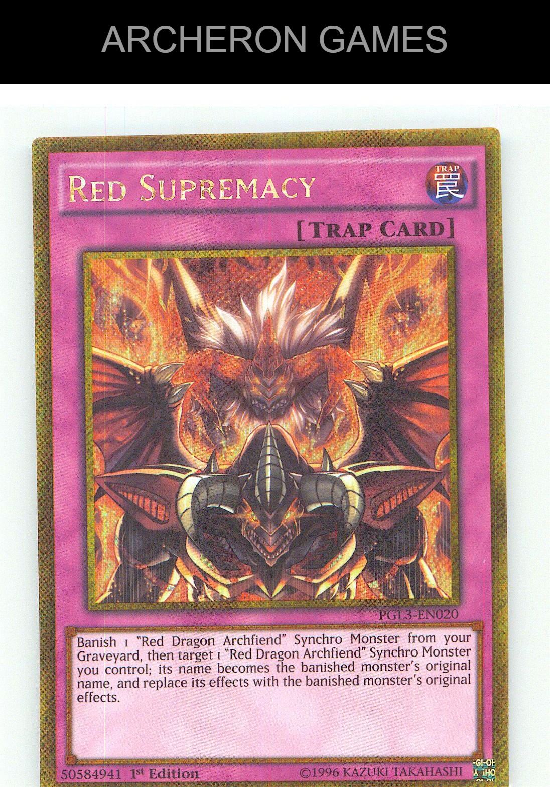 Red Supremacy Gold Secret Rare YUGIOH Card 1st Edition
