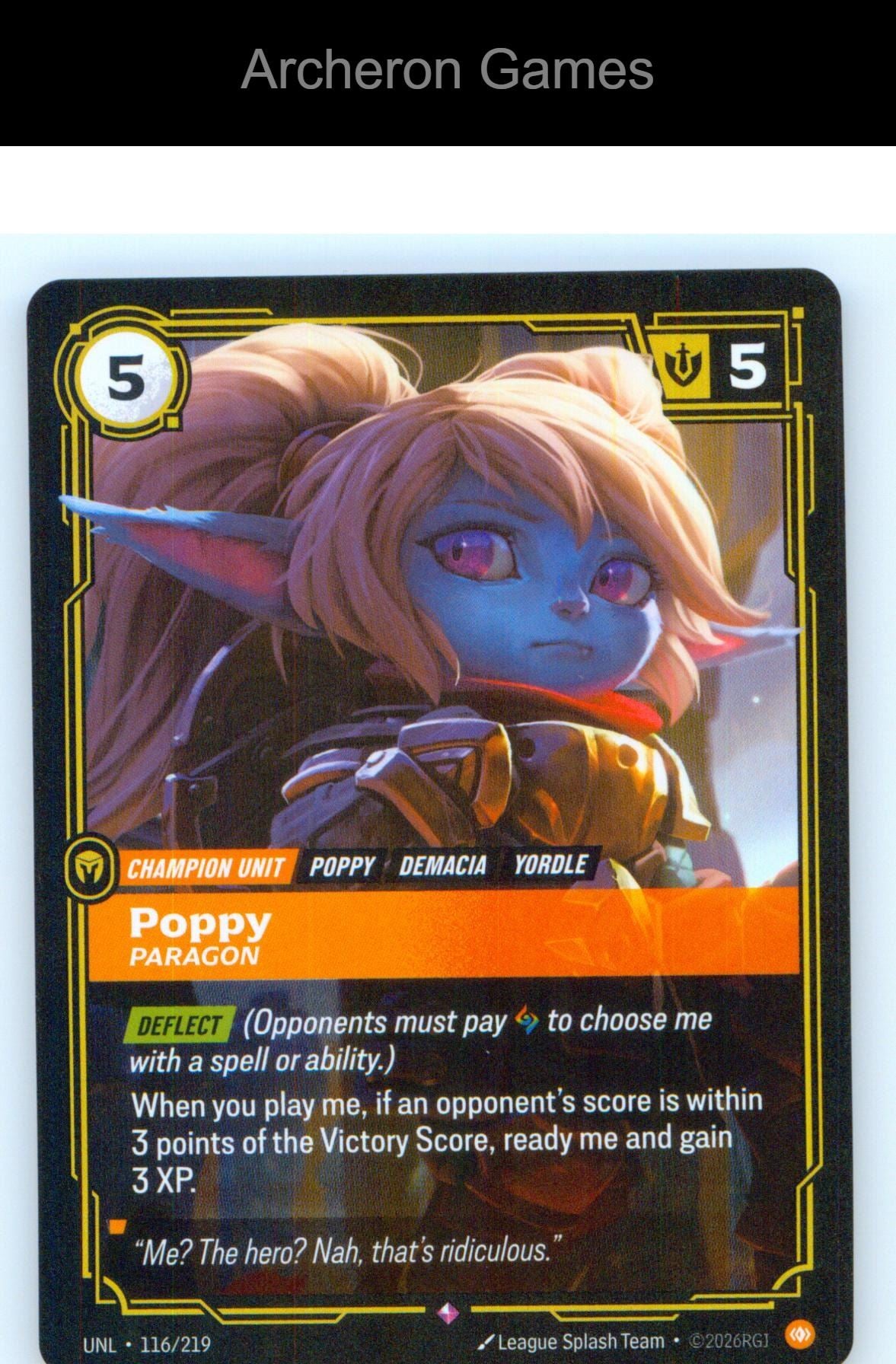 Poppy - Paragon UNL 116/219 R Unleashed Riftbound Card