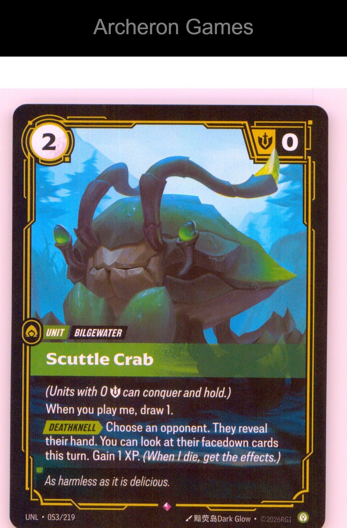 Scuttle Crab UNL 053/219 R Unleashed Riftbound Card