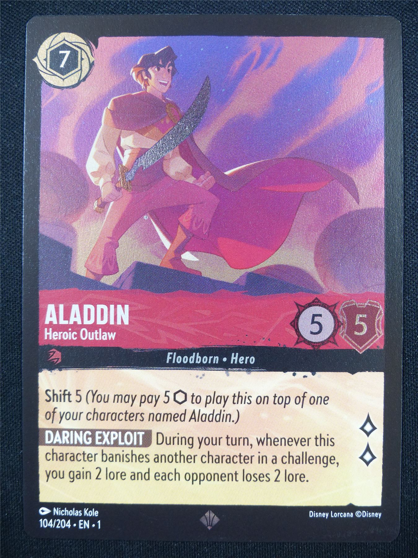 Aladdin 104/204 Foil - Lorcana Card #3ZH Archeron Aladdin 104/204 Foil - Lorcana Card #3ZH Archeron