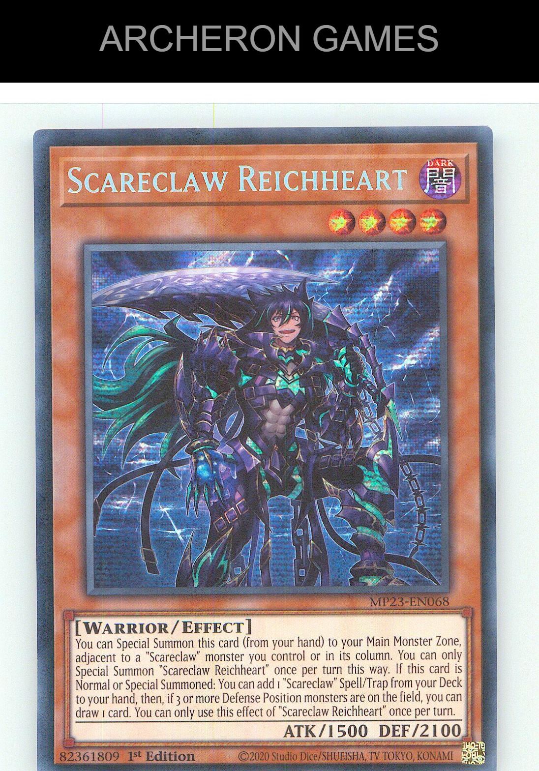 Scareclaw Reichheart Prismatic Secret Rare YUGIOH Card 1st Edition