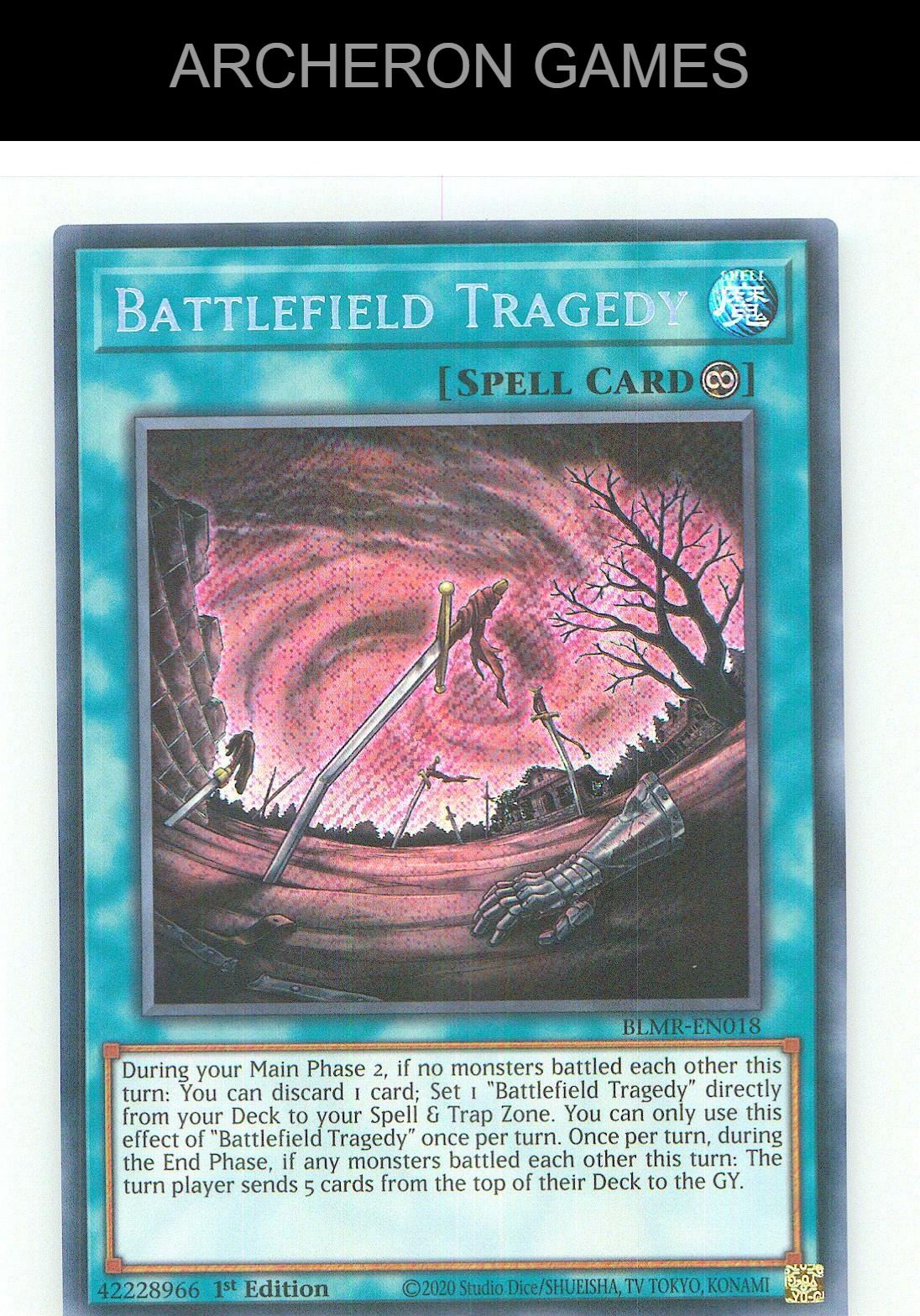 Battlefield Tragedy SEC YUGIOH Card 1st Edition
