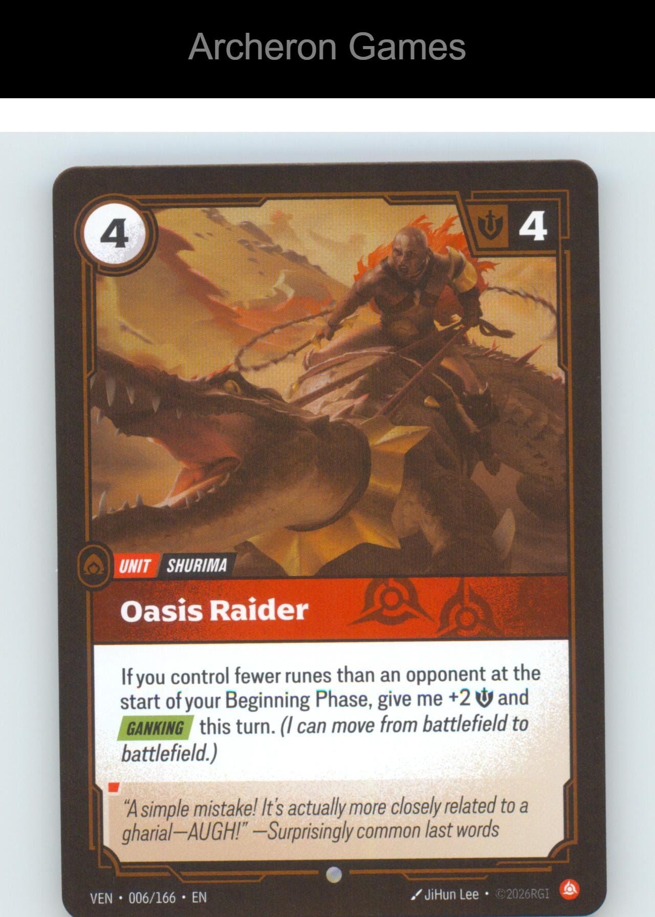 Oasis Raider VEN 006/166 C Vendetta Riftbound Card Foil