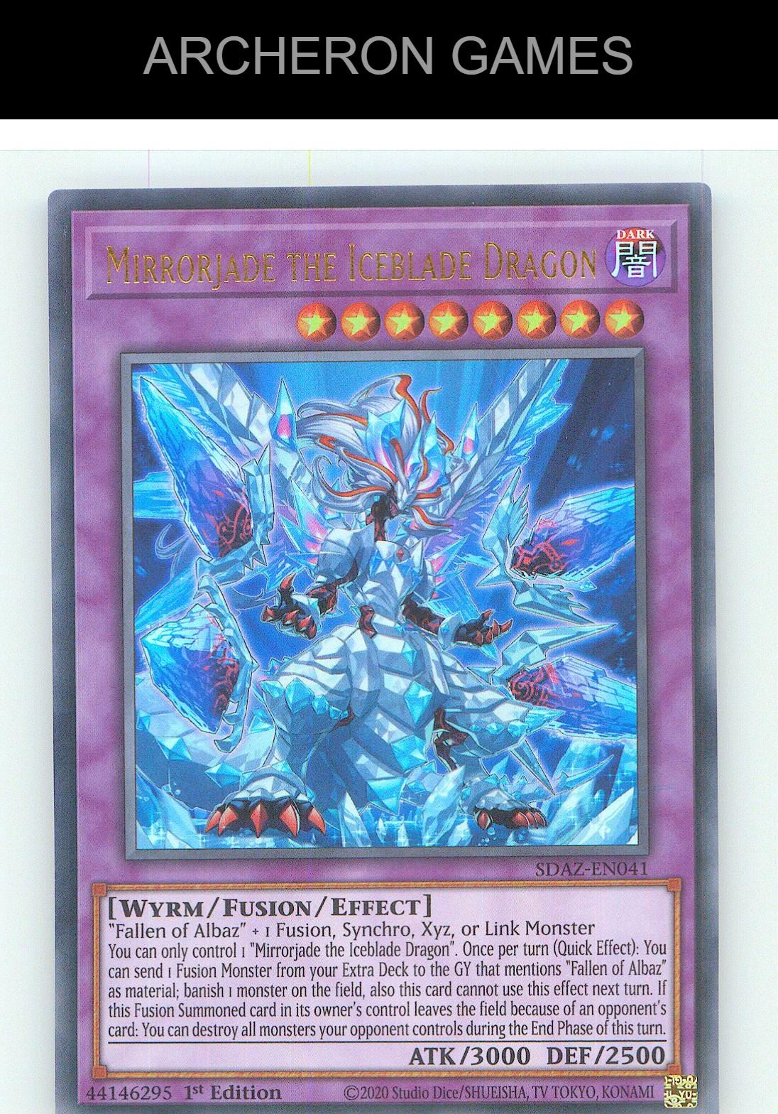 Mirrorjade the Iceblade Dragon Ultra Rare YUGIOH Card 1st Edition