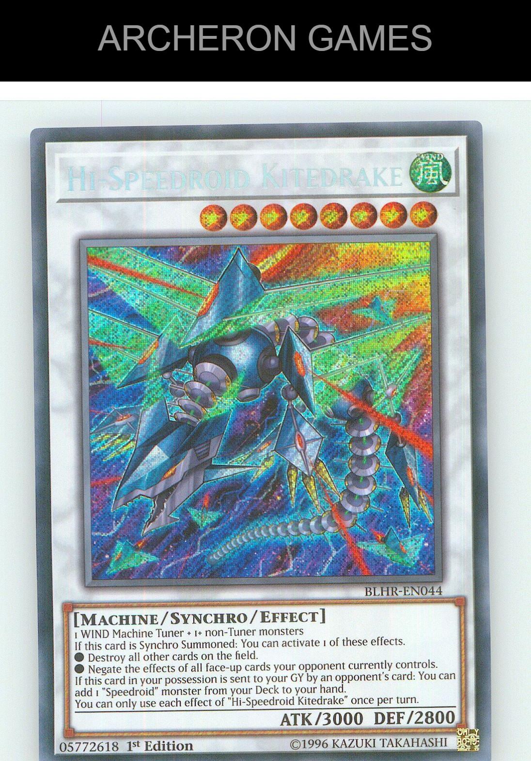 Hi-Speedroid Kitedrake SEC YUGIOH Card 1st Edition