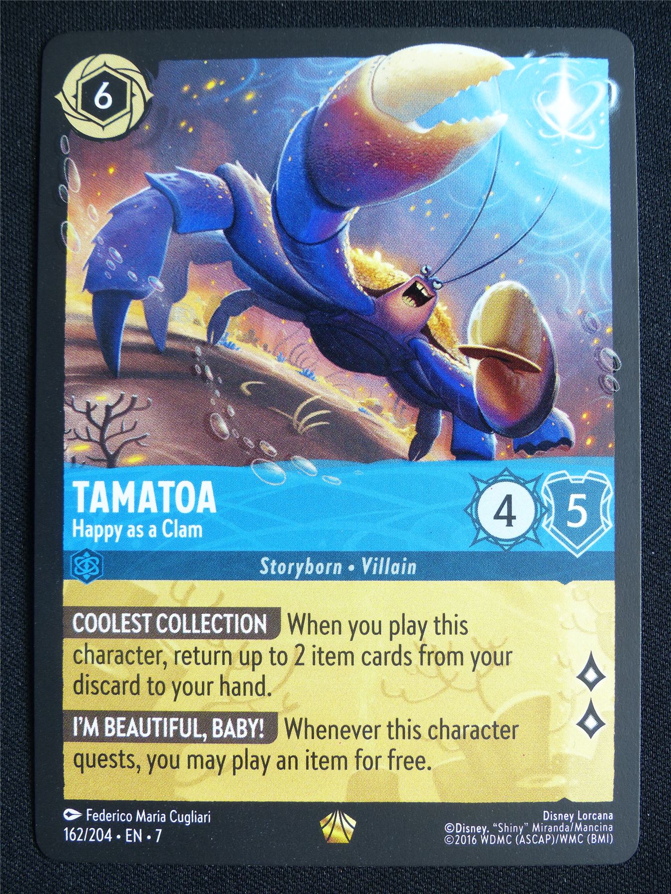 Tamatoa Happy as a Clam 162/204 - Lorcana Card #4ZO