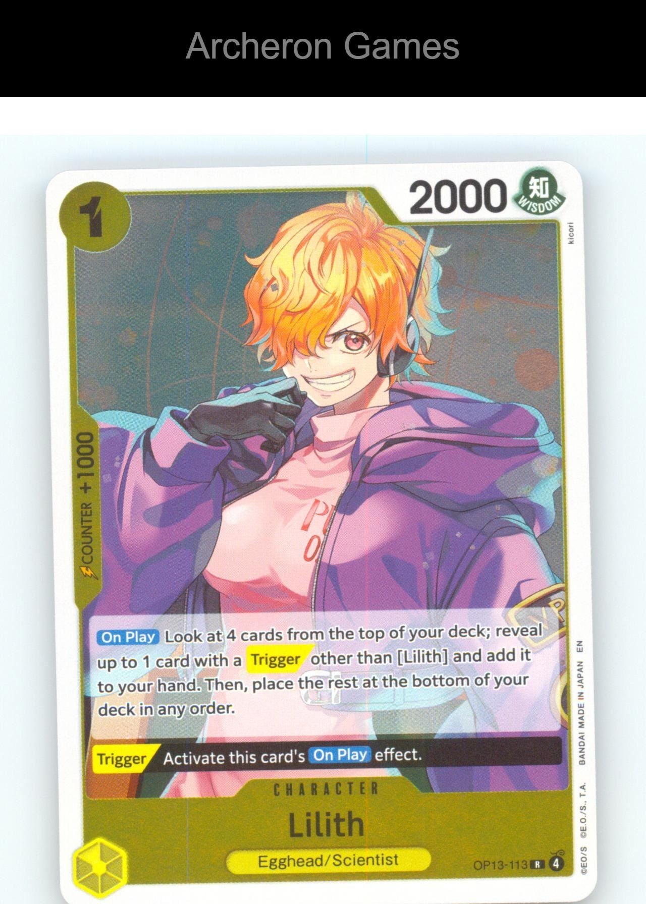 Lilith OP13-113 R One Piece Card NM/EX+ Foil