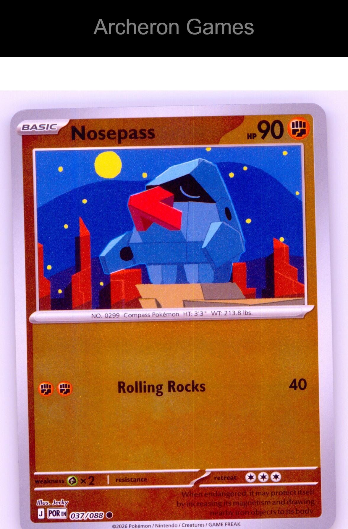 Pokemon Card Nosepass ME03 037/088 C Perfect Order Reverse Holo