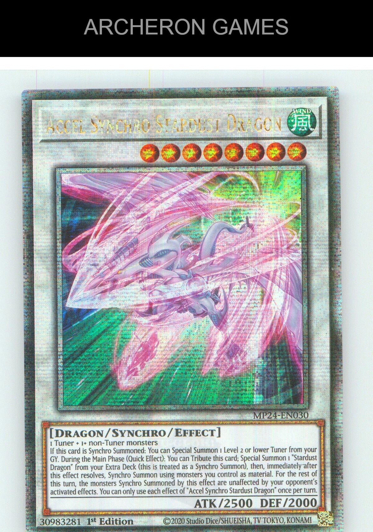 Accel Synchro Stardust Dragon (Quarter Century Secret Rare) YUGIOH 1st Edition