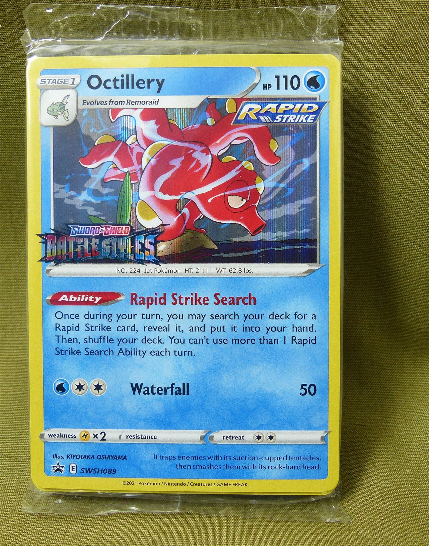 pokemon octillery card Octillery SWSH089 - Battle Styles Pre-Release Deck sealed