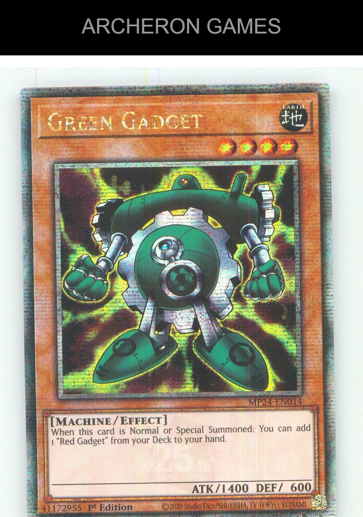Green Gadget (Quarter Century Secret Rare) YUGIOH Card 1st Edition