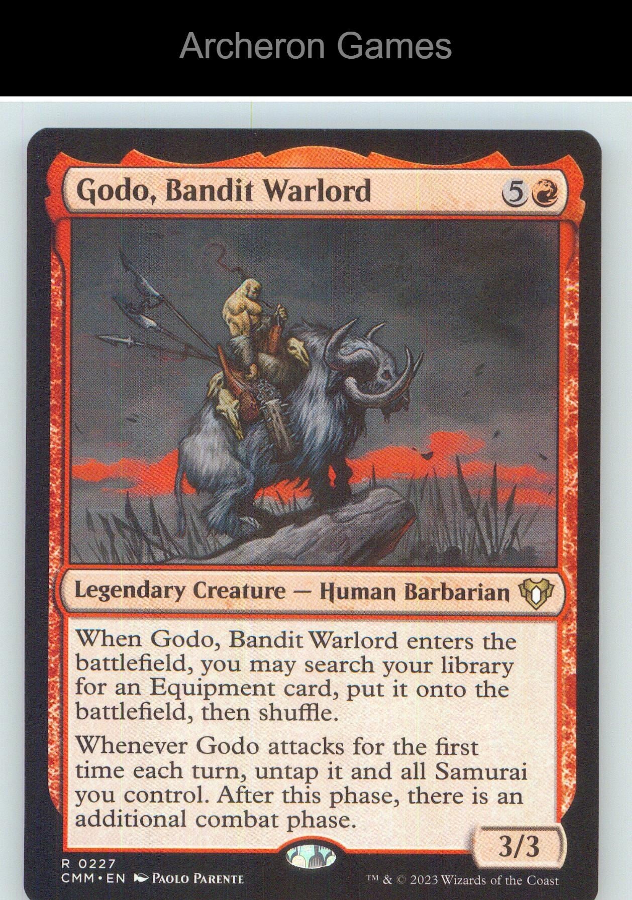 Godo, Bandit Warlord CMM 227 R MTG Card NM/EX+
