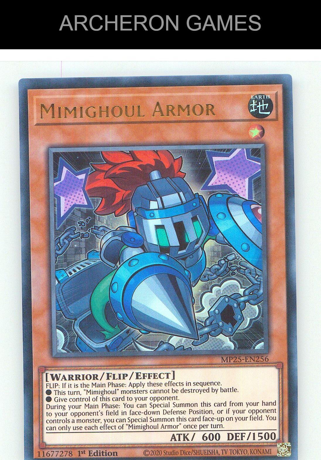 Mimighoul Armor Ultra Rare YUGIOH Card 1st Edition