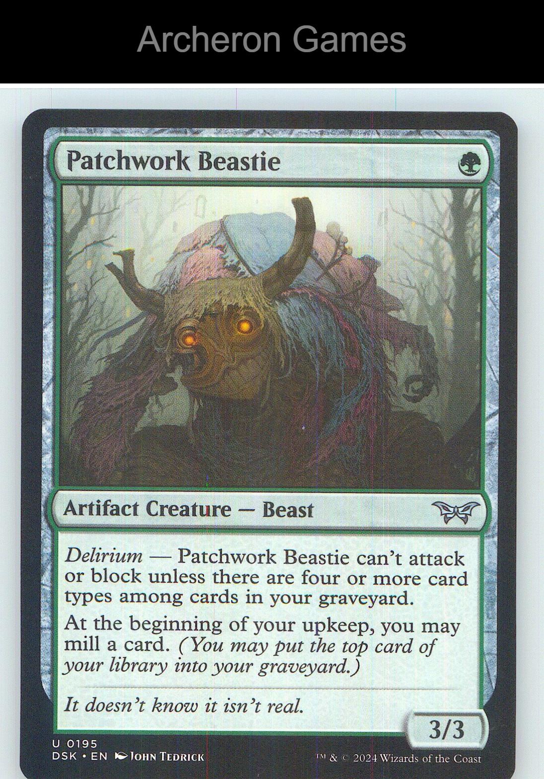 Patchwork Beastie DSK 195 UC MTG Card NM/EX+