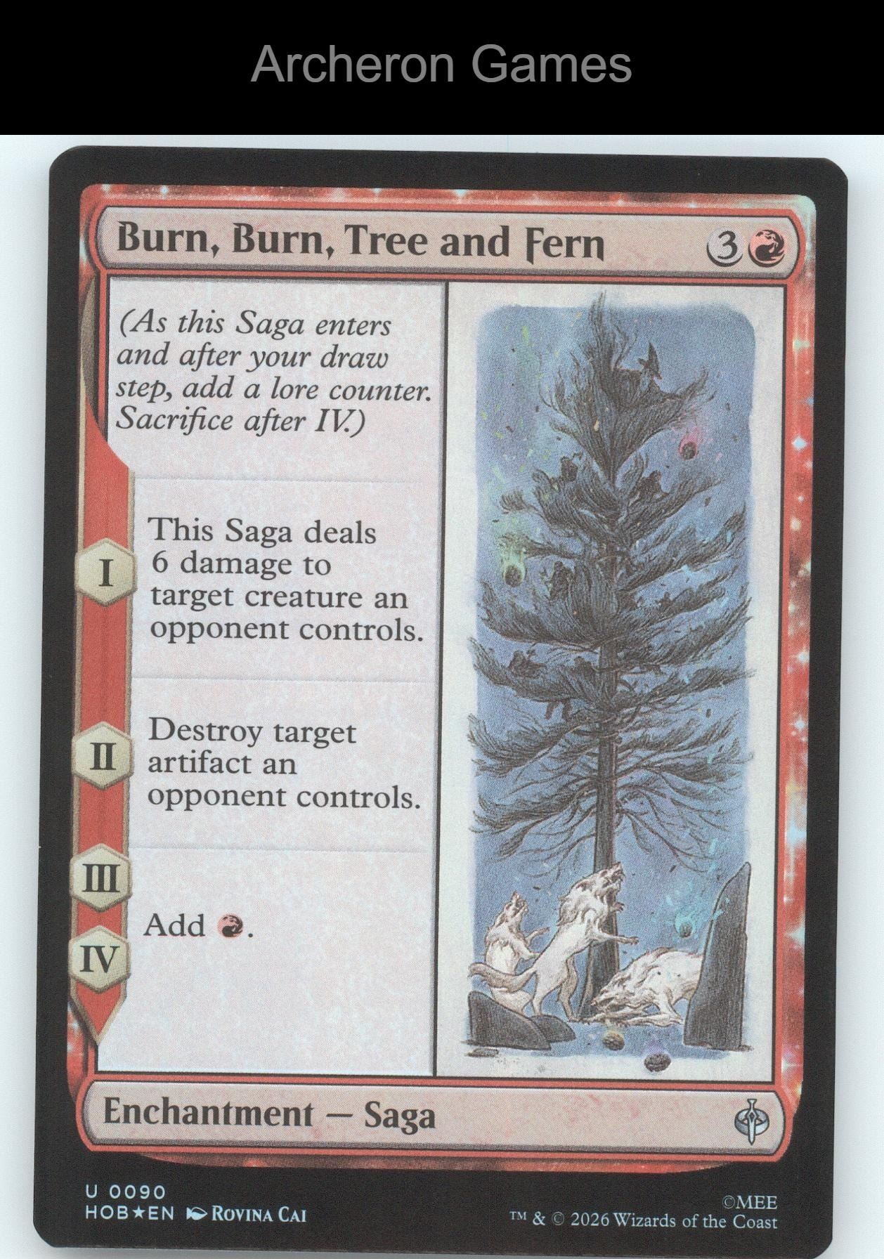 Burn, Burn, Tree and Fern HOB 90 UC MTG Card The Hobbit