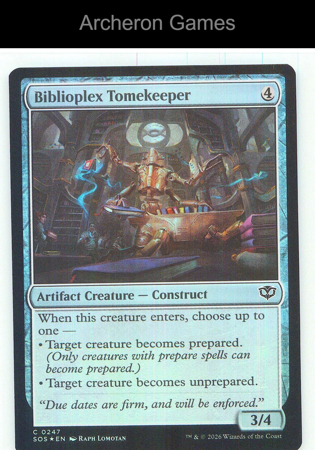 Biblioplex Tomekeeper SOS 247 C MTG Card NM/EX+ Foil