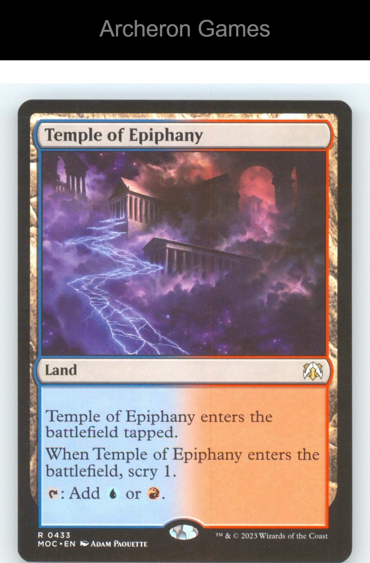 Temple of Epiphany MOC 433 R MTG Card Commander: March of the Machine