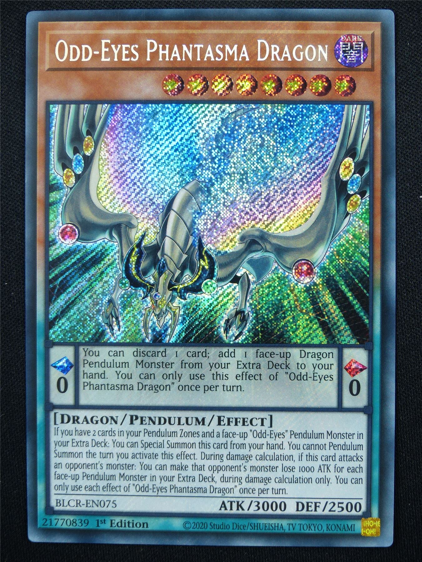 Odd-Eyes Phantasma Dragon BLCR Secret Rare