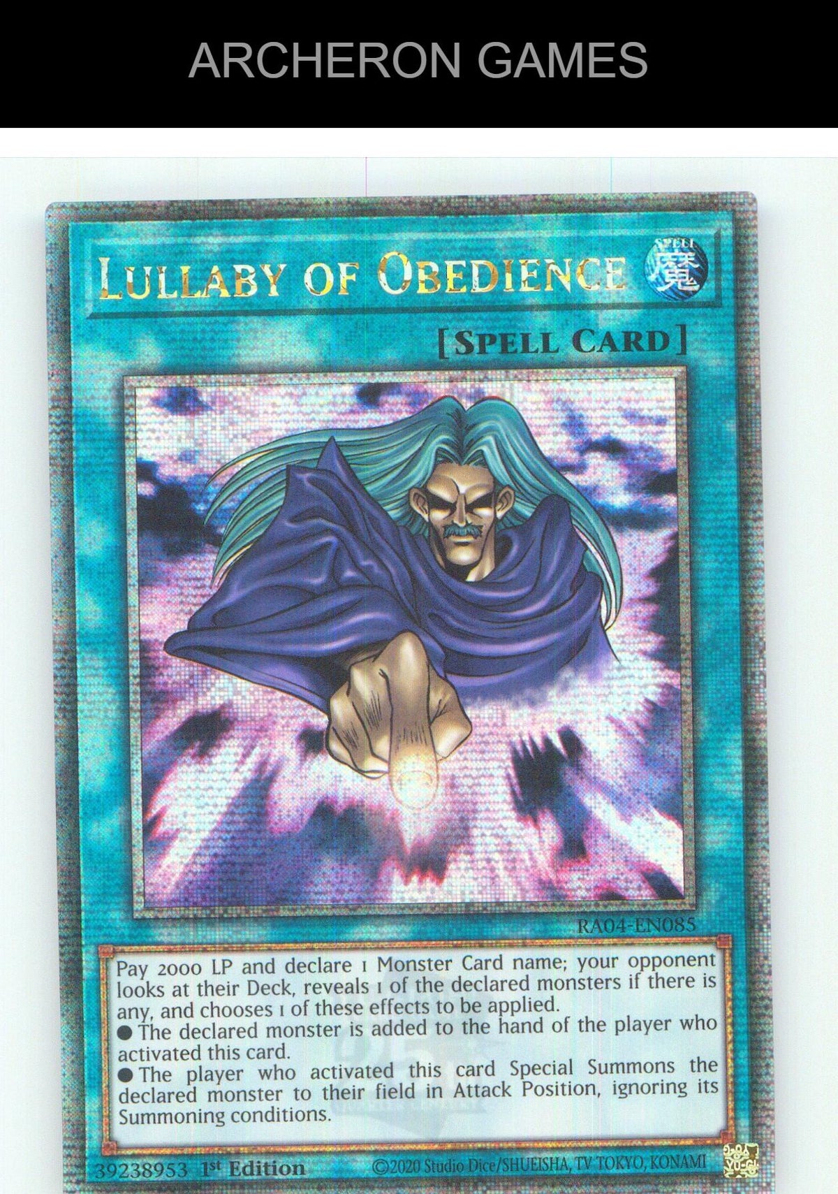 Lullaby of Obedience (Quarter Century Secret Rare) YUGIOH Card 1st Edition