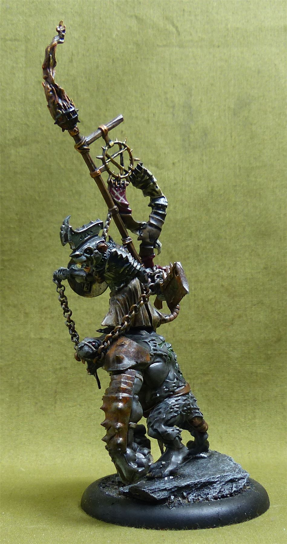 Clawlord on Rat Ogre painted - Skaven - Warhammer AoS #53Z