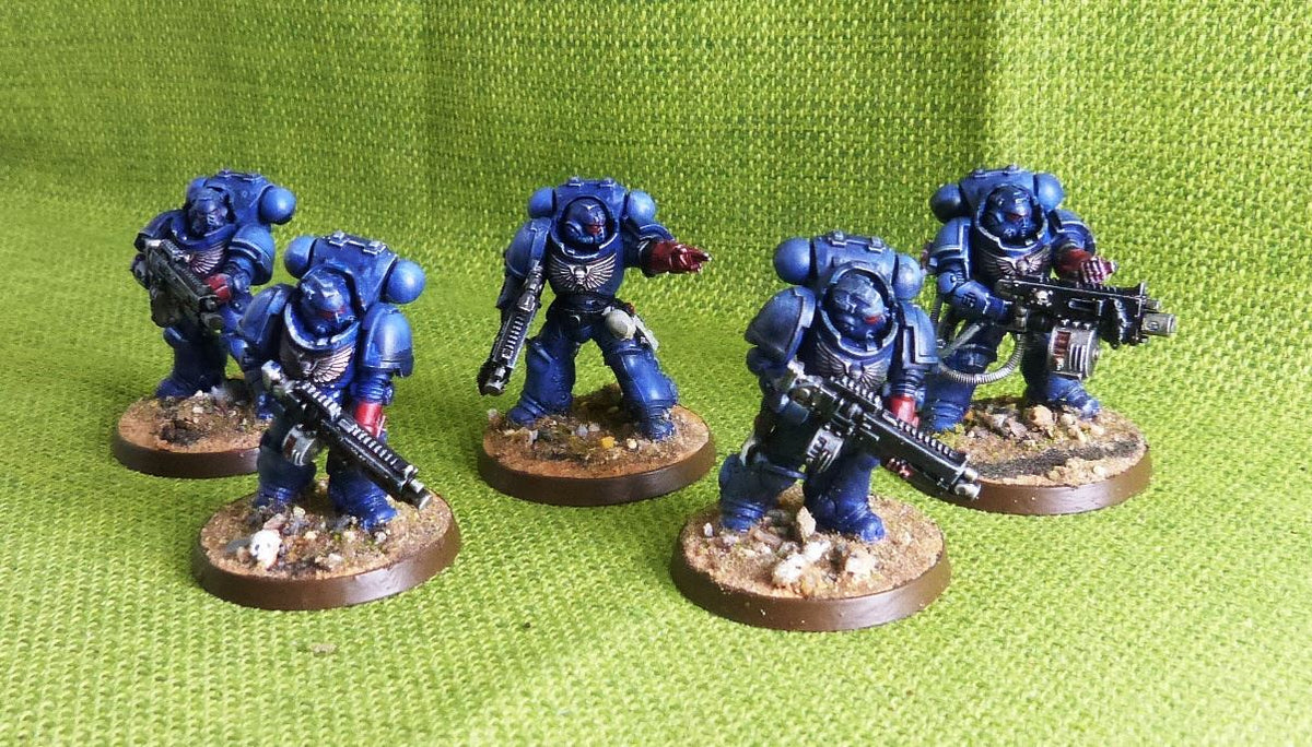 Heavy Intercessor Squad - Painted - Space Marines - Warhammer AoS 40k #HE
