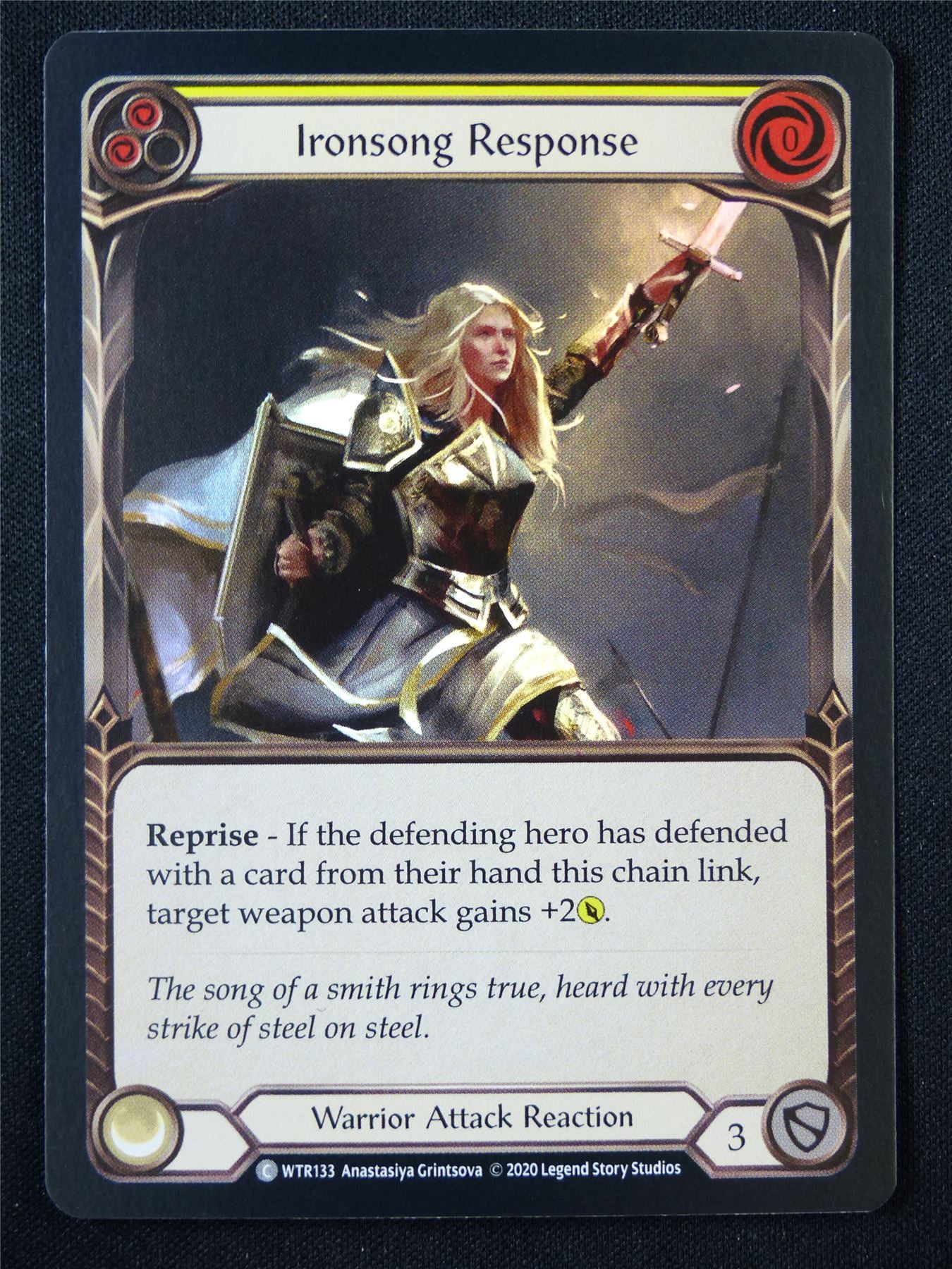 Ironsong Response Yellow WTR133 Foil - Flesh and Blood Card #393