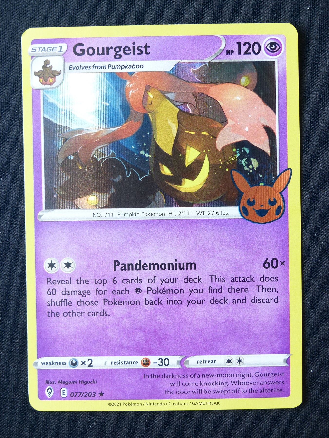 Gourgeist 077/203 Halloween Stamped Holo - Pokemon Card #6O9