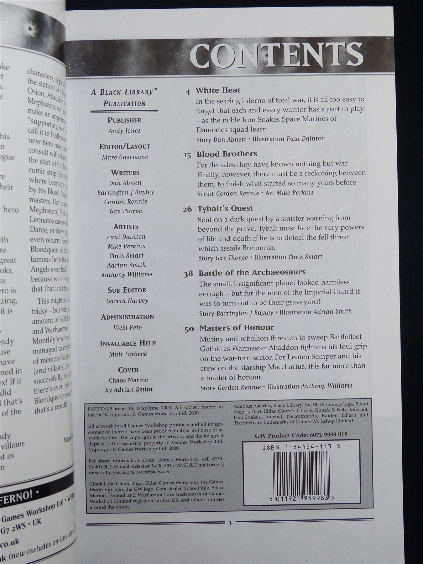 Inferno! Tales of Fantasy and Adventure #18 - Workshop Black Library Publication #1O8