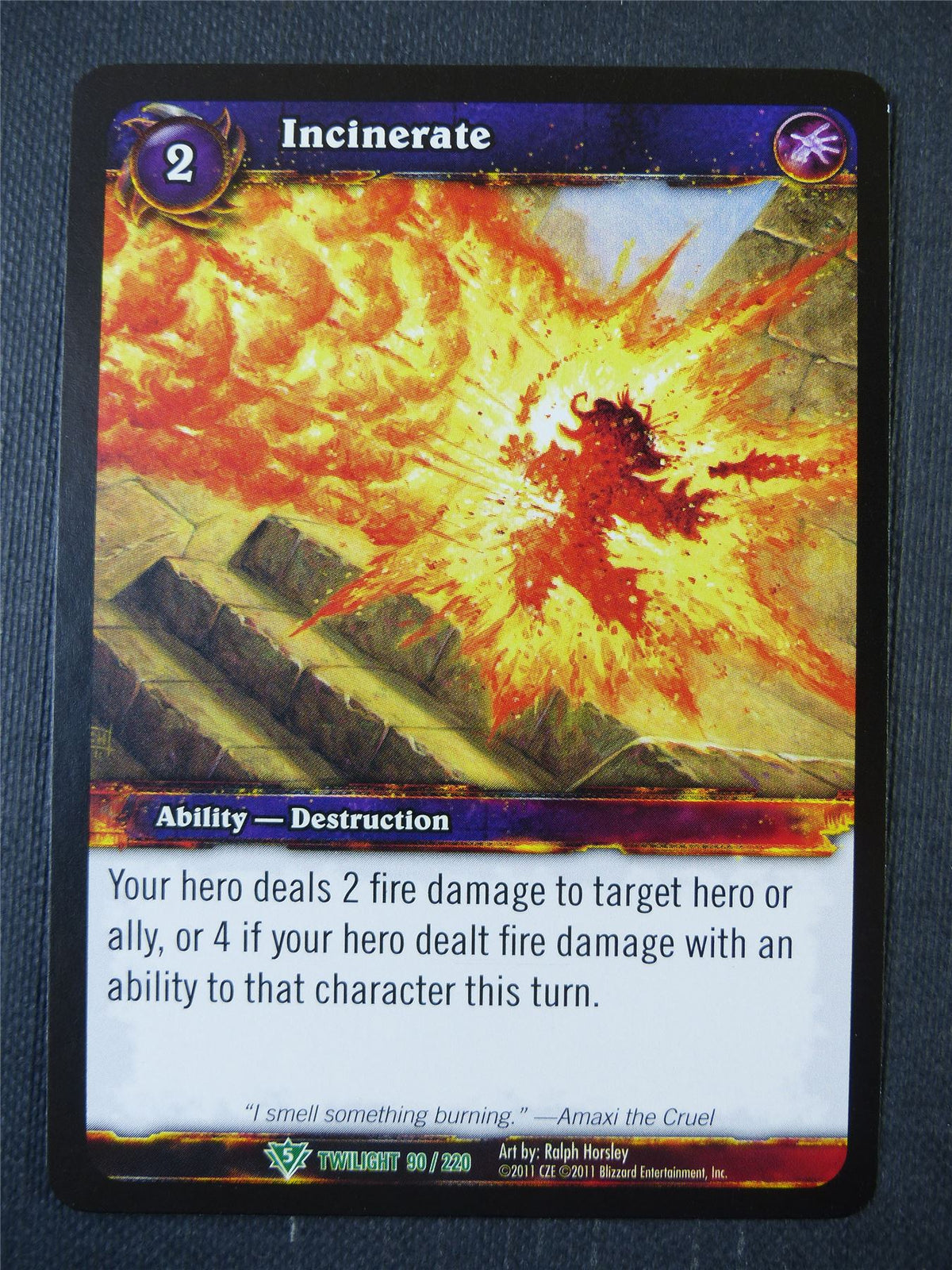 Incinerate 30/220 - WoW Card #13E