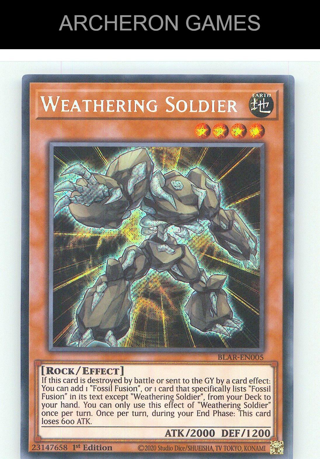 Weathering Soldier SEC YUGIOH Card 1st Edition
