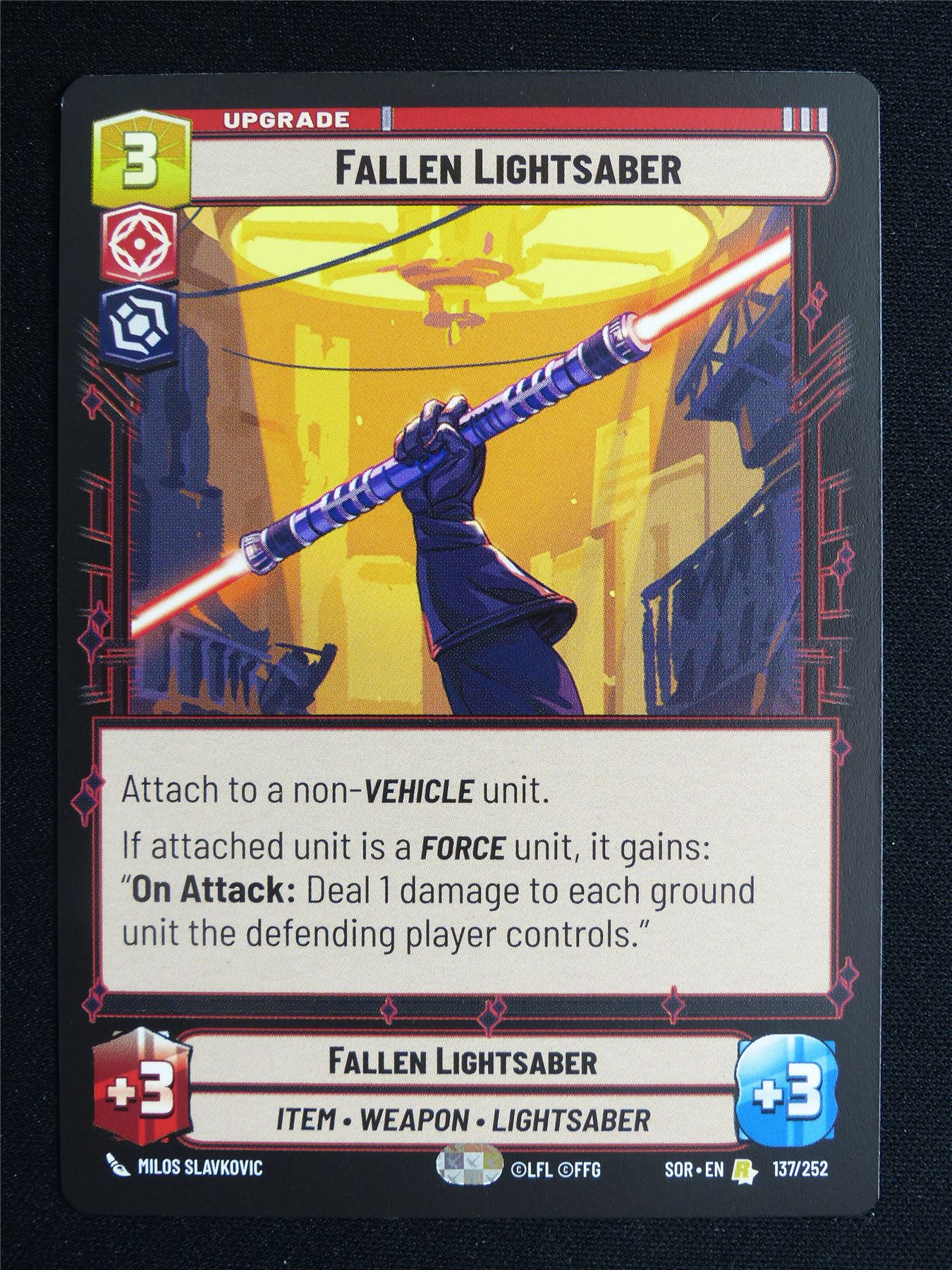Fallen Lightsaber 137/252 - Star Wars Unlimited Card #3TX