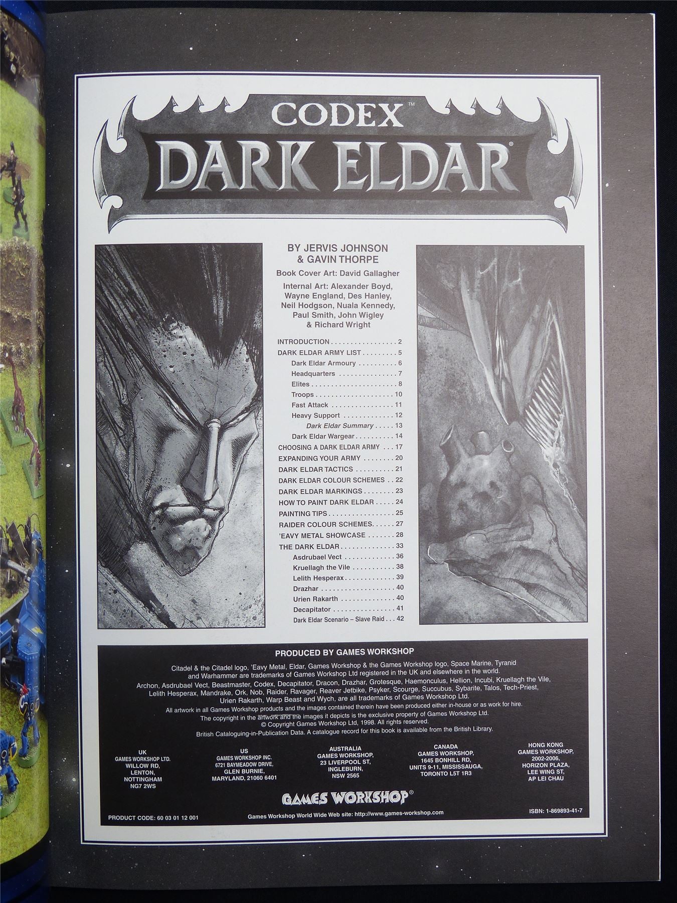 Dark Eldar 3rd Edition Codex 1998 Softback - Warhammer 40K #1OP