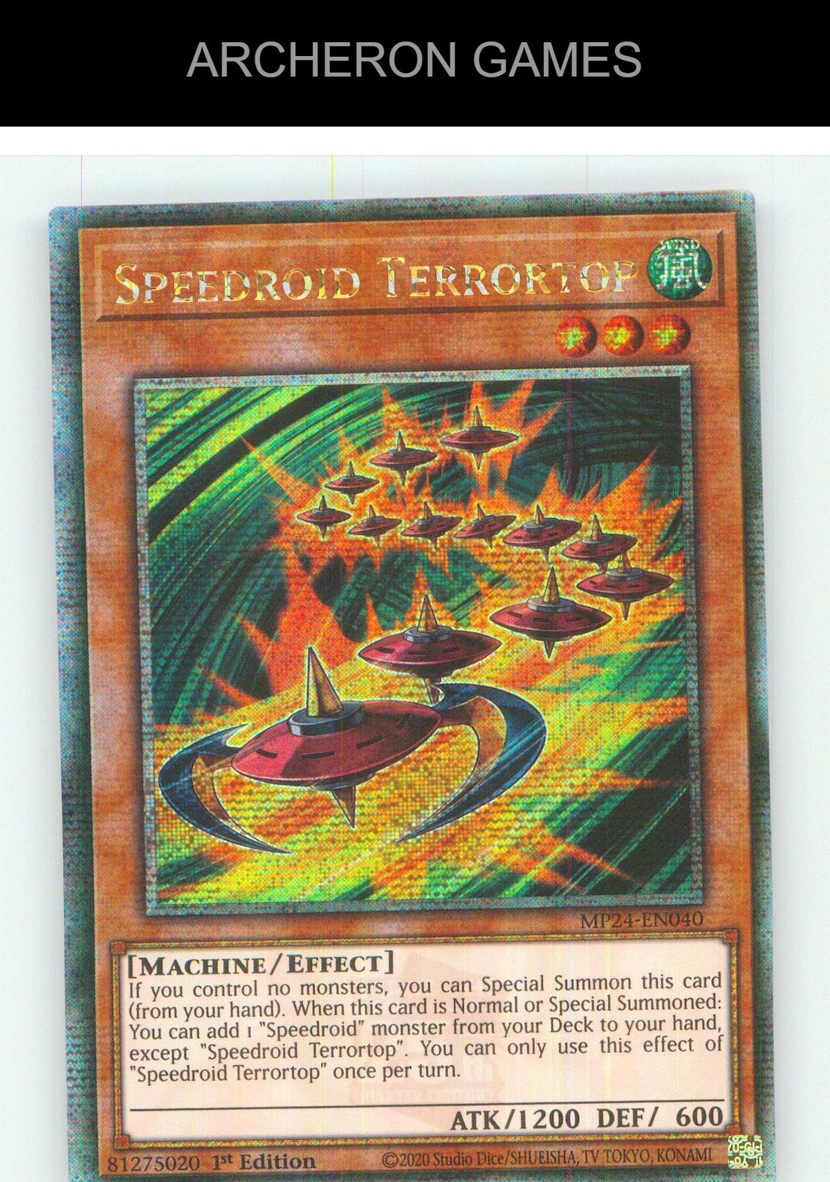 Speedroid Terrortop (Quarter Century Secret Rare) YUGIOH Card 1st Edition