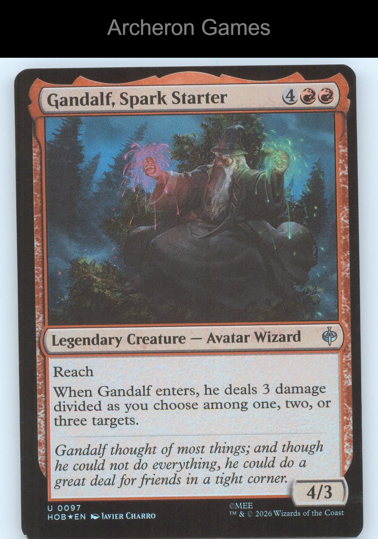Gandalf, Spark Starter HOB 97 UC MTG Card The Hobbit