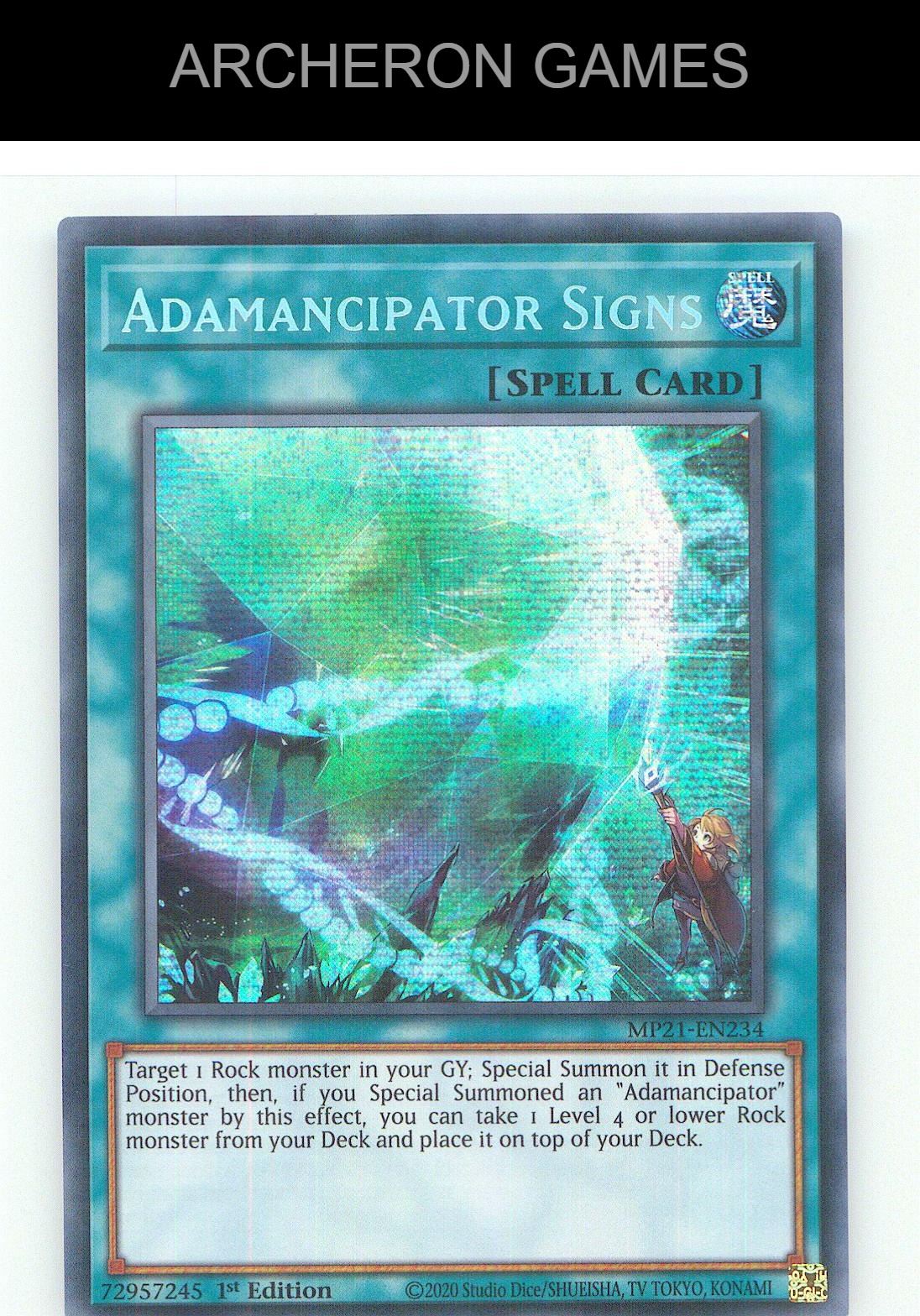 Adamancipator Signs Prismatic Secret Rare YUGIOH Card 1st Edition