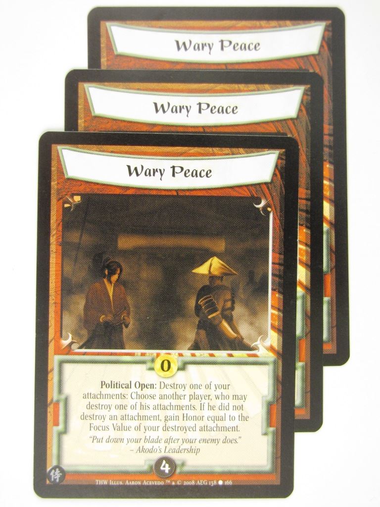 Vintage L5R Cards: WARY PEACE x3 # 16J91
