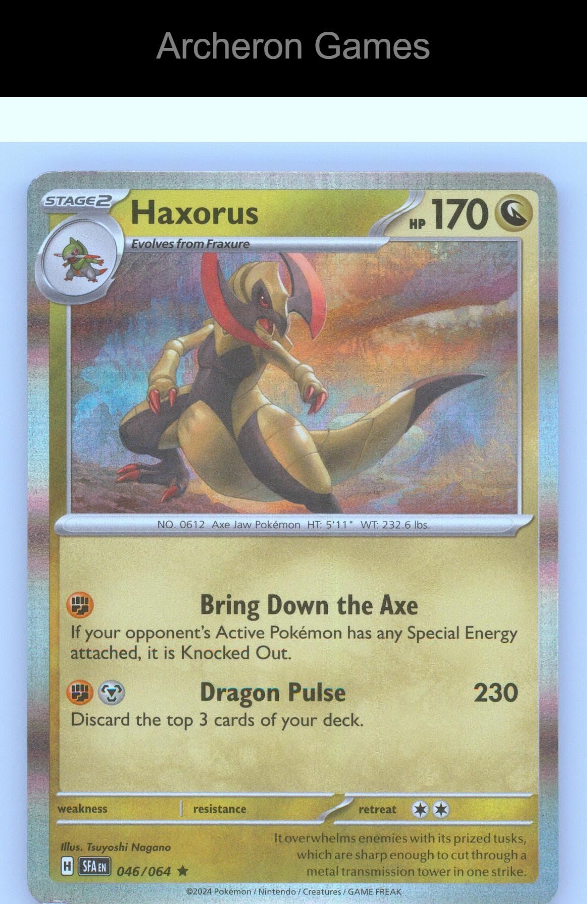 Pokemon Card Haxorus SFA 046/064 R Shrouded Fable Reverse Holo