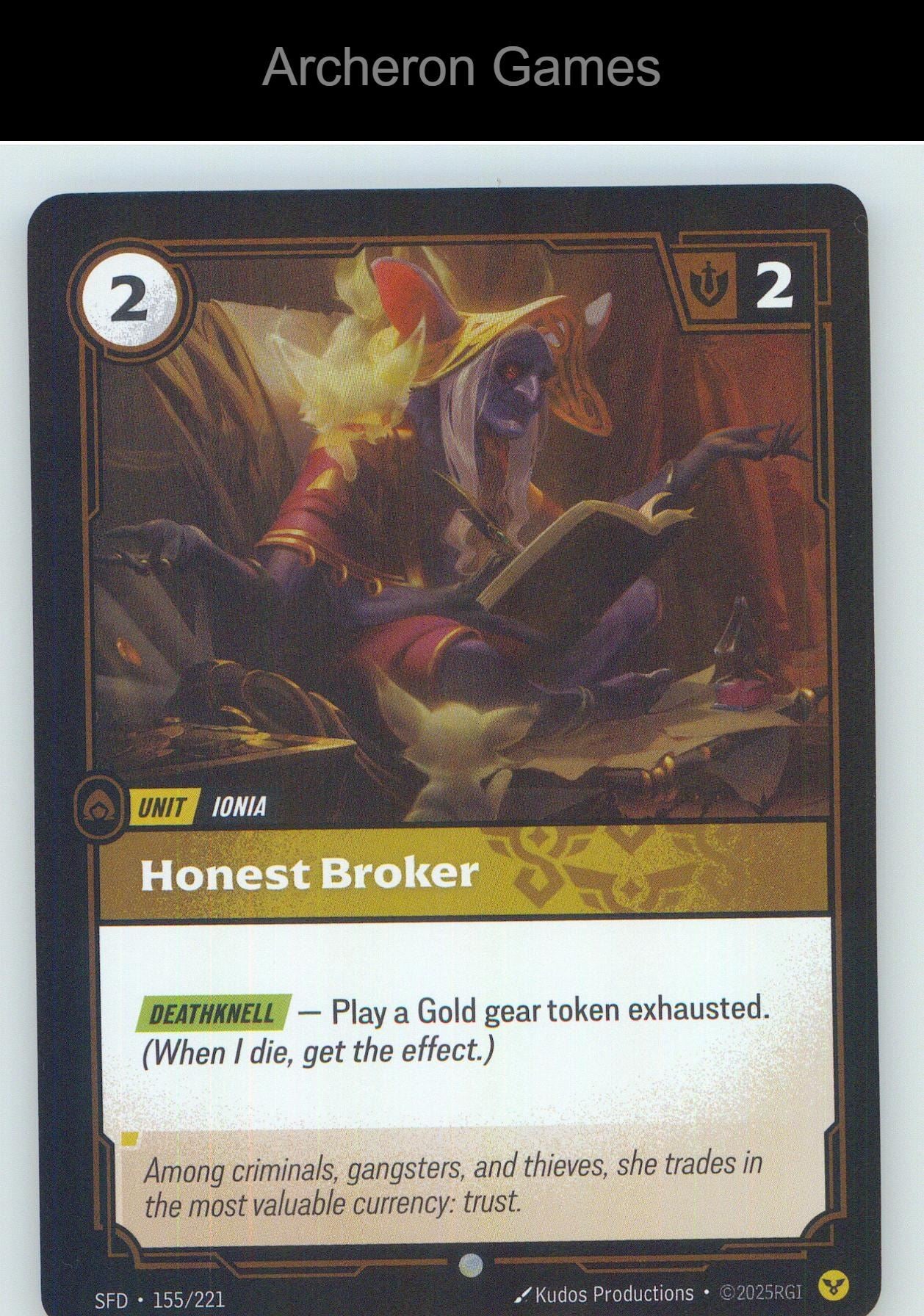 Honest Broker SFD 155/221 C Spiritforged Riftbound Card